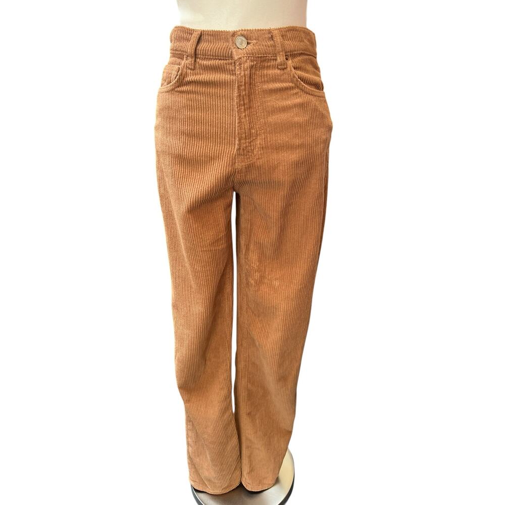 Reformation Corduroy Pants Size 25 Brown High Rise Straight Leg EUC
